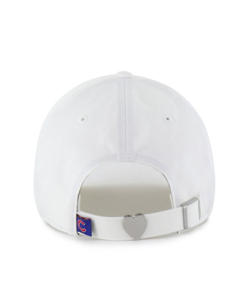 Women's White Chicago Cubs Trendy Script Clean Up Adjustable Hat