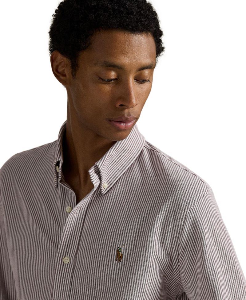 Men's Striped Knit Oxford Shirt