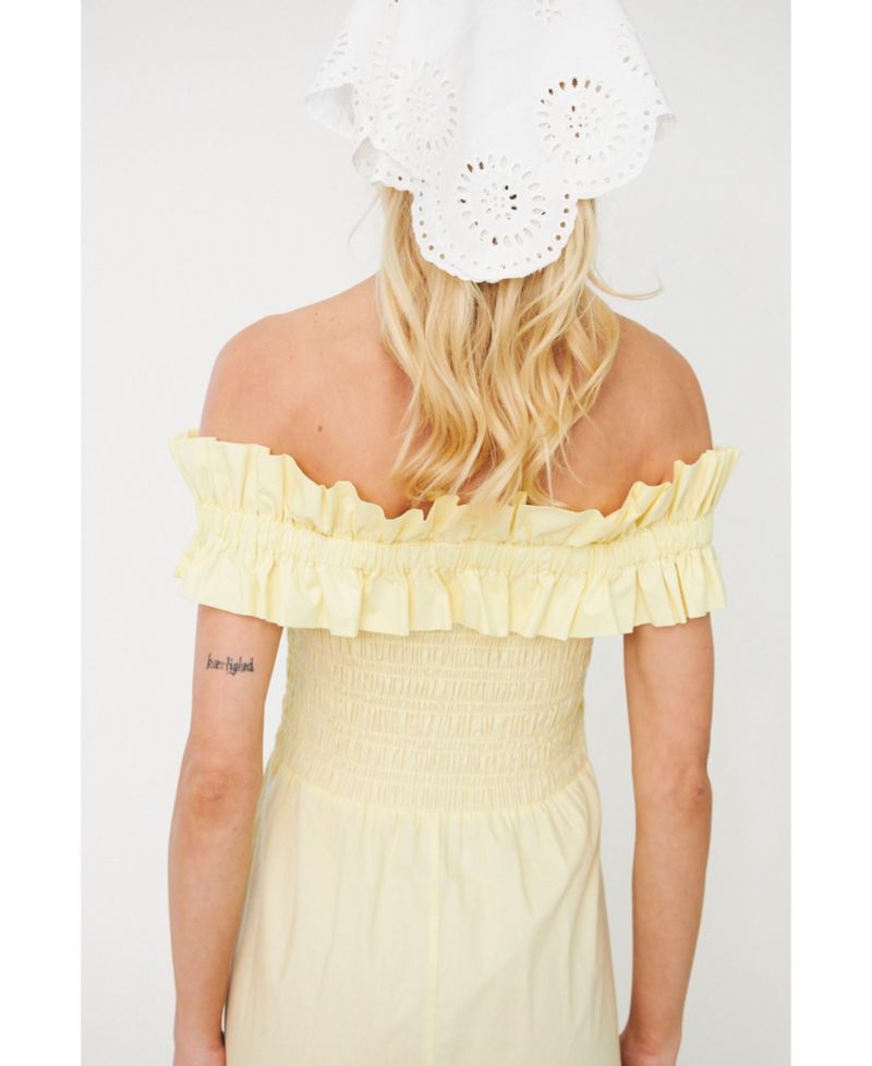 Women's Capri Bardot Tiered Smocked-Bodice Dress