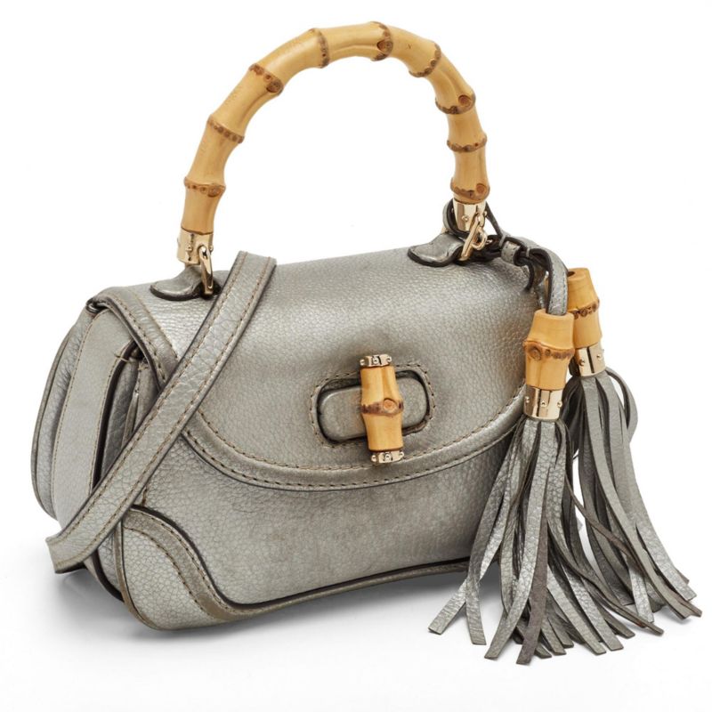Bamboo Shopper Leather Tote