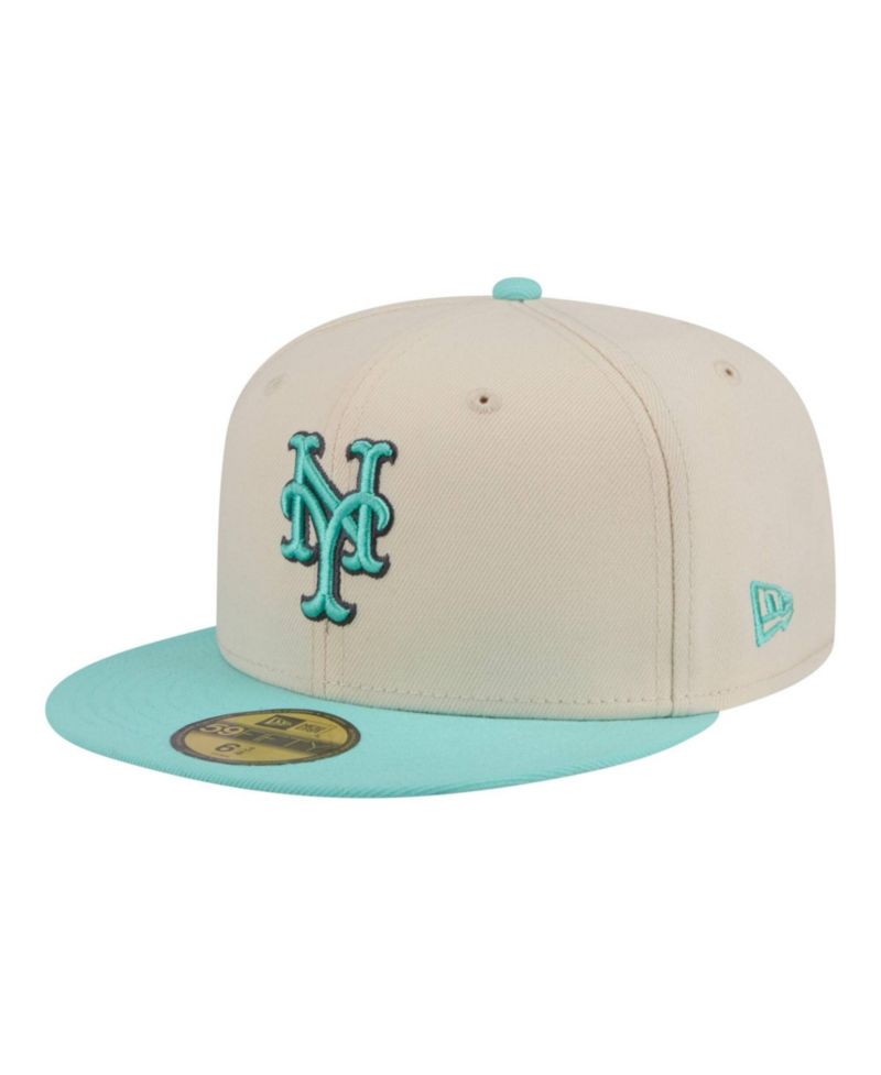 Men's Light Beige/Turquoise New York Mets Two-Tone Color Pack 59FIFTY Fitted Hat