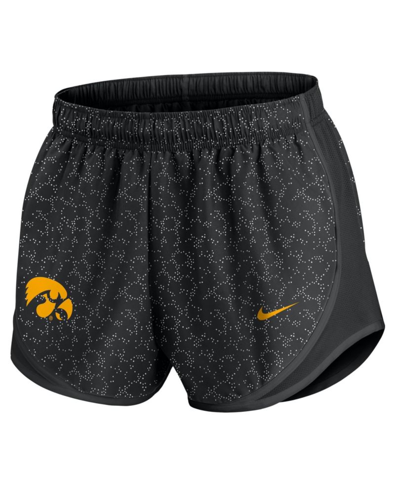 Women's Black Iowa Hawkeyes Tempo Pattern Dri-FIT Shorts