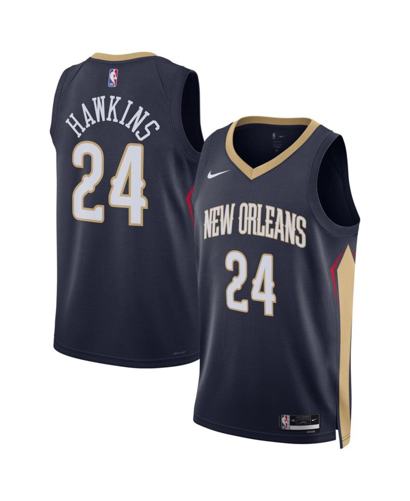 Men's and Women's Hawkins Navy New Orleans Pelicans Swingman Jersey - Icon Edition