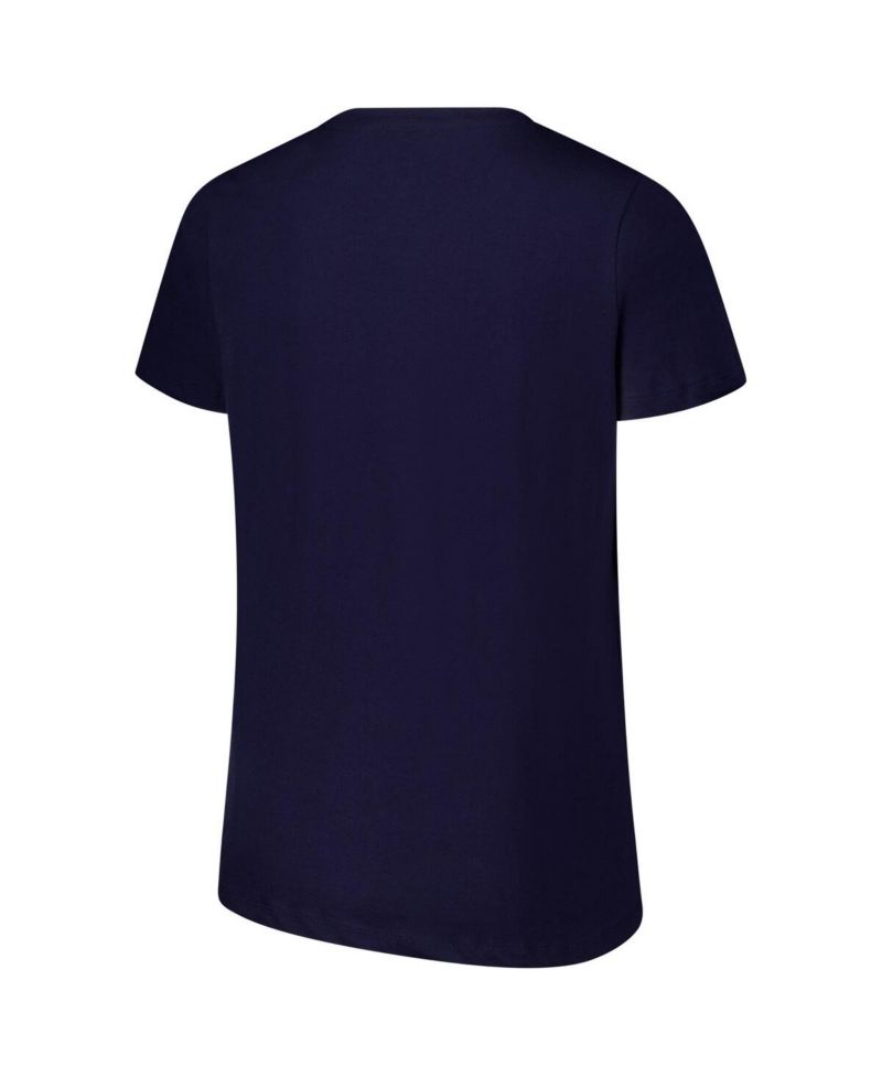 Women's Navy Michigan Wolverines Plus Size Lean Scoop Neck T-Shirt