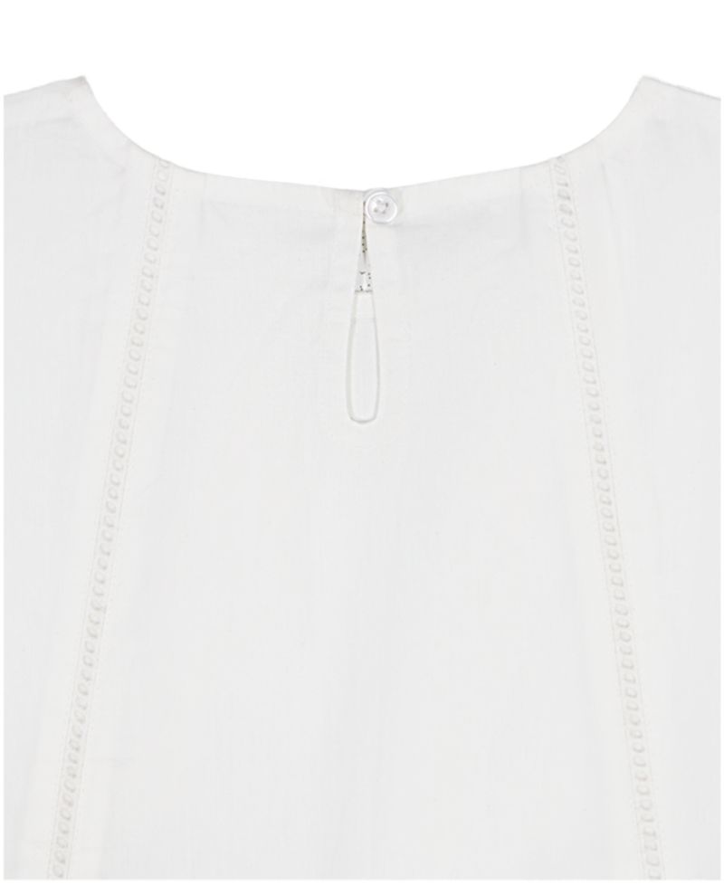 Girls' 8-16 Poplin Short-Sleeve Flutter Top