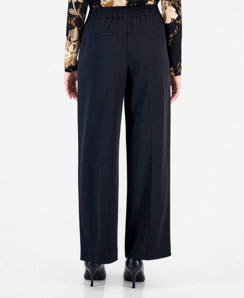 Petite Wide-Leg High-Waisted Pants