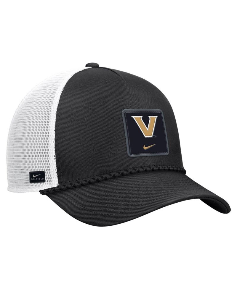 Men's Black Vanderbilt Commodores 2026 On-Field Rope Adjustable Trucker Hat