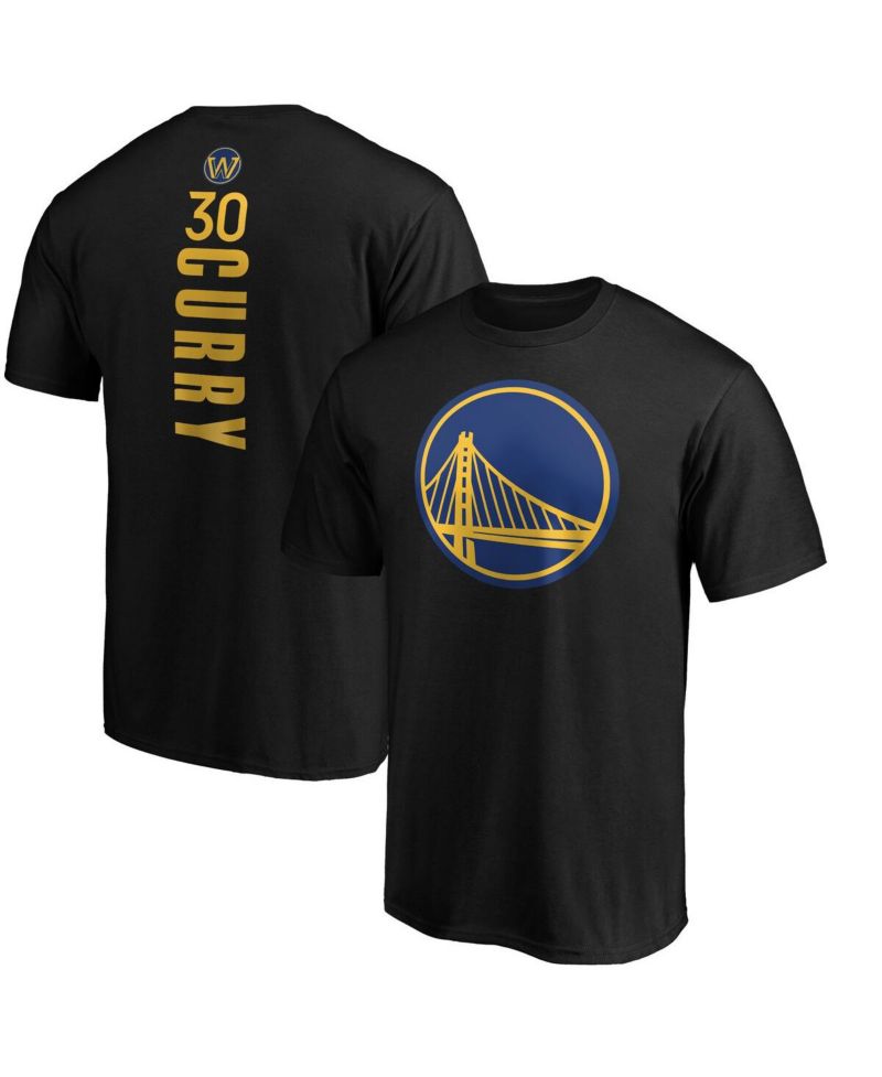 Men's Stephen Curry Black Golden State Warriors Playmaker Name & Number Logo T-Shirt