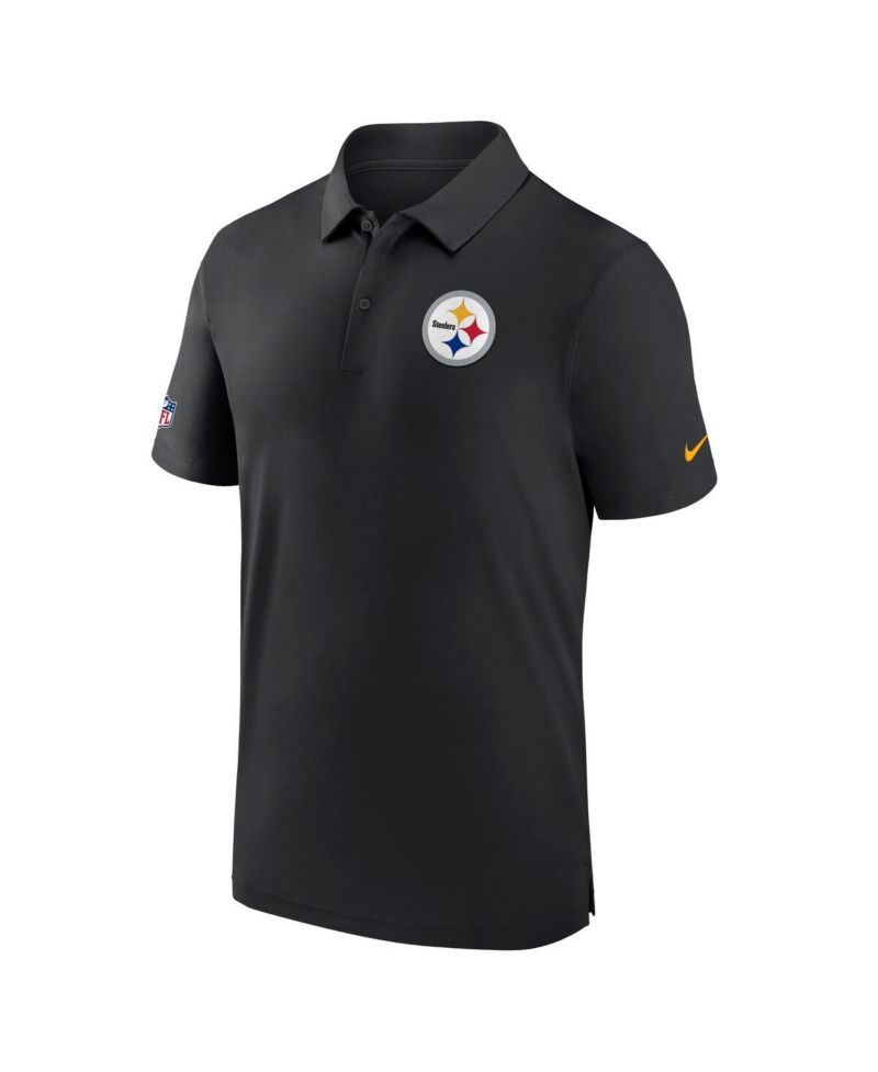 Men's Black Pittsburgh Steelers Sideline Coaches Performance Polo Shirt