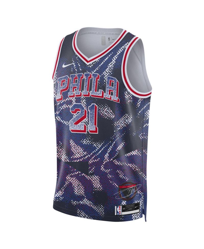 Men's and Women's Joel Embiid Navy Philadelphia 76ers 2025 Select Series Swingman Player Jersey