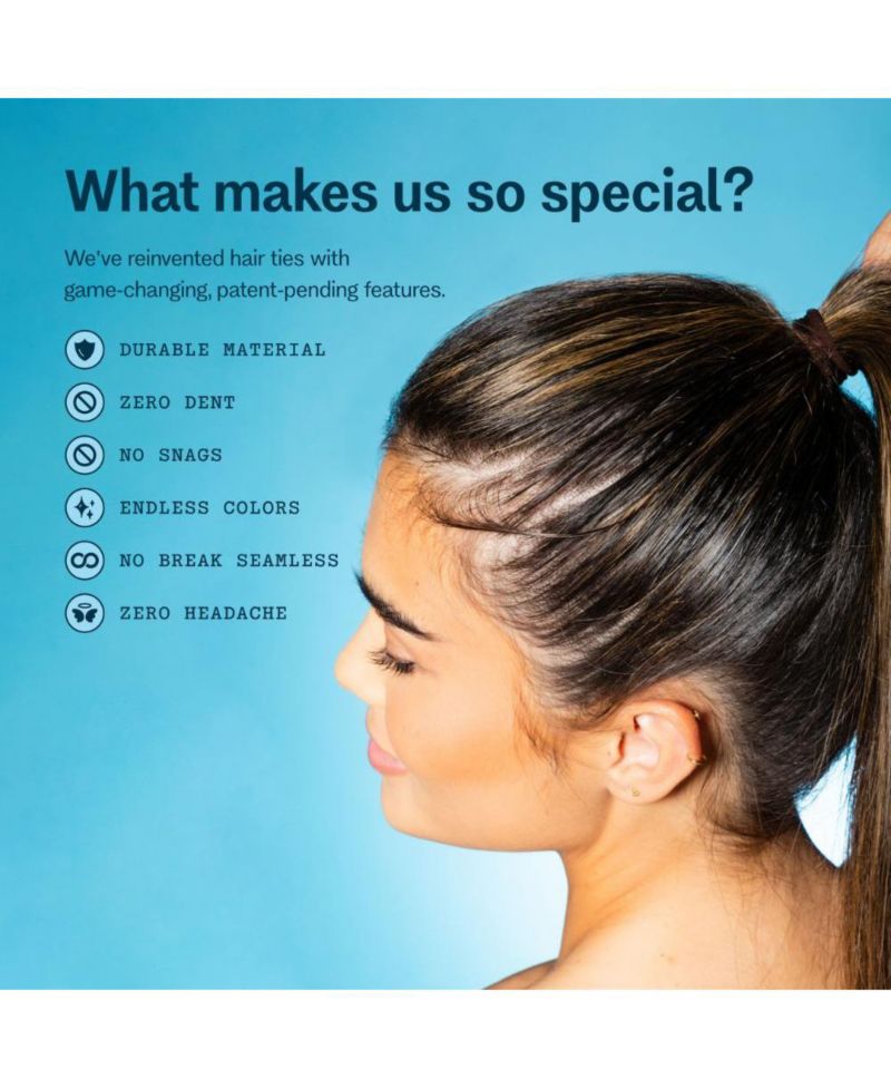 Low Profile Hair Bands - Gentle, No-Snag Elastic Ties for Fine and Thick Locks - Non-Slip Seamless Ponytail Holders - 20 Pack