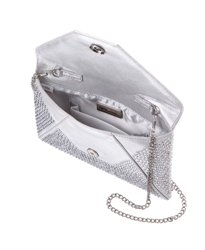 Crystal Encrusted Square Envelope Clutch