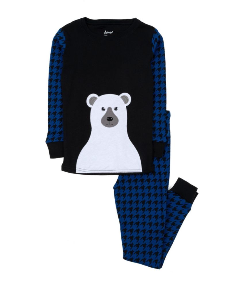 Kids Little/Big (6- 14 ) 2-Piece Cozy Critter Cotton Long Sleeve Pajama Set