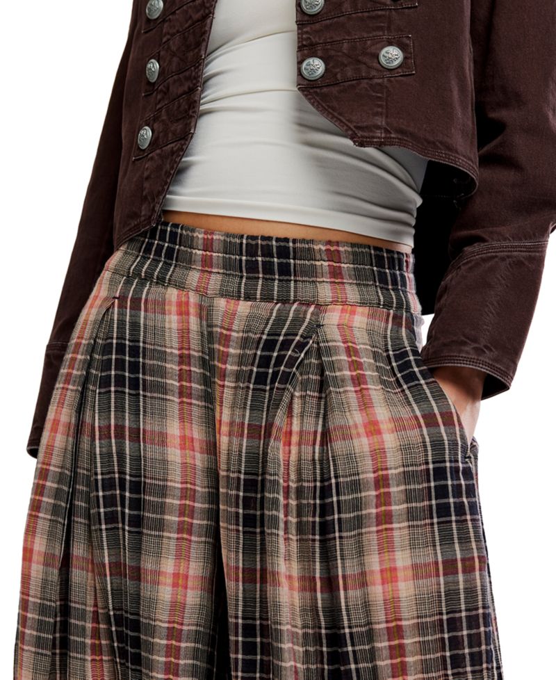 Women's Moonflower Plaid Balloon Pants