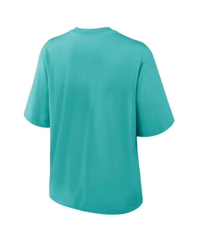 Women's Aqua Miami Dolphins Glory Arch Boxy T-Shirt