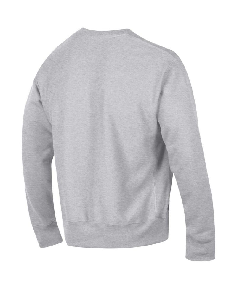 Men's Gray Alabama Crimson Tide Distressed Arch Over Logo Reverse Weave Crew Neck Sweatshirt