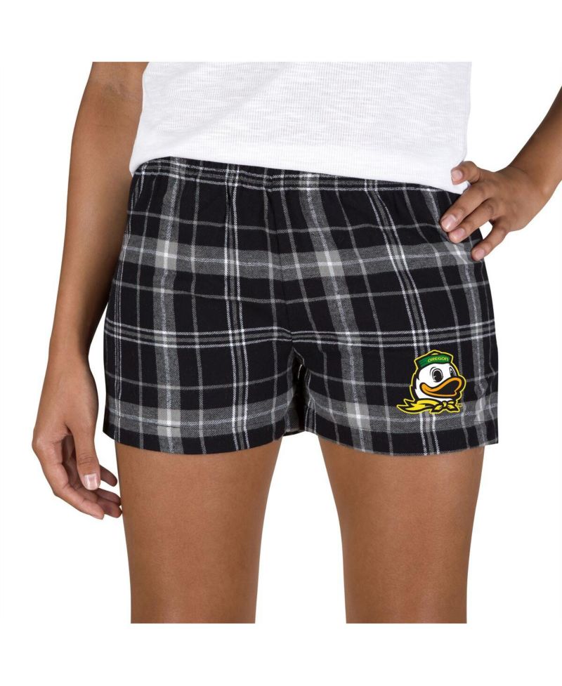 Women's Black/Gray Oregon Ducks Ultimate Flannel Shorts