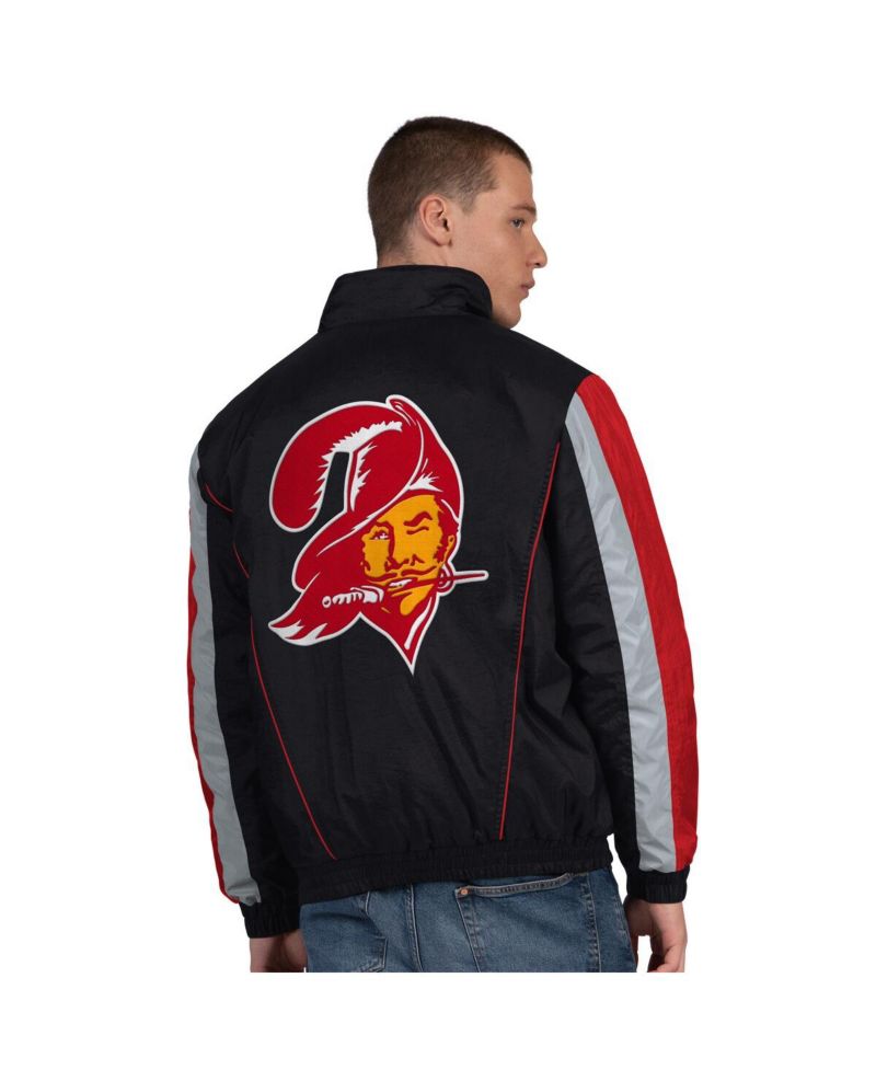 Men's Black Tampa Bay Buccaneers Thursday Night Gridiron Vintage Logo Half-Zip Jacket