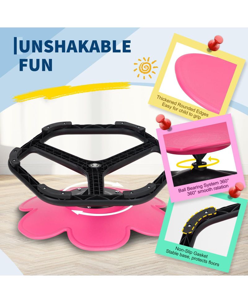 Kids Active Spin Chair - Flower Design Balance Seat with Non-Slip Pads, 220 lb Capacity