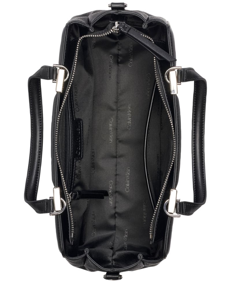 Jean Top Zipper Satchel with Removable Hangoff