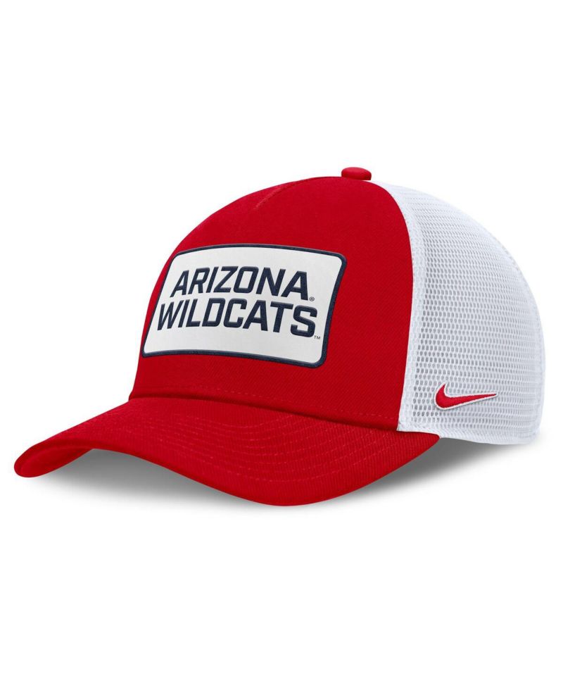 Men's Red/White Arizona Wildcats 2025 On-Field Rise Patch Trucker Adjustable Hat