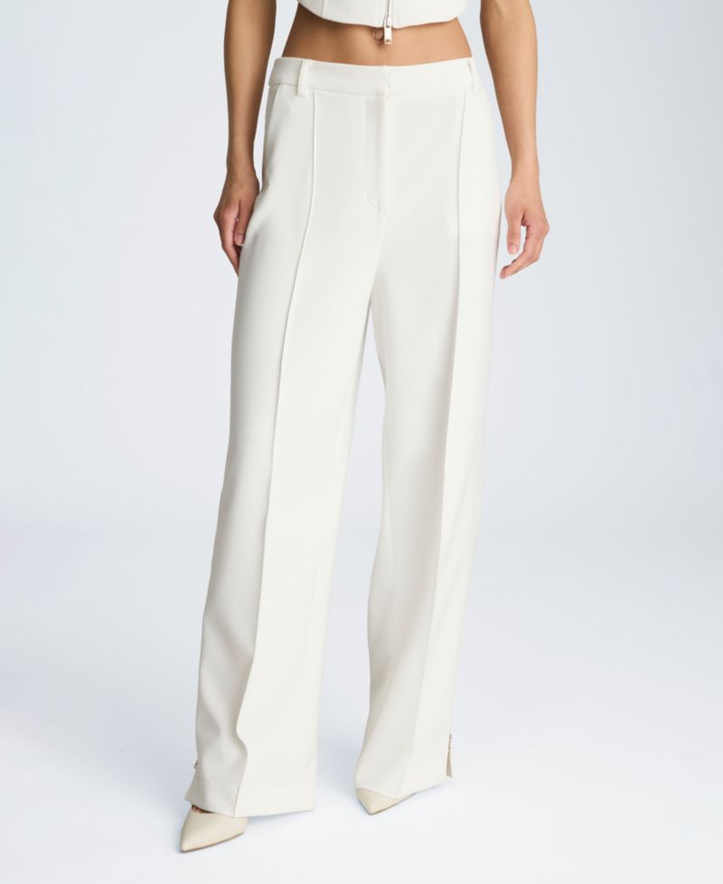 Women's High-Rise Pintuck Zip Sides Pants