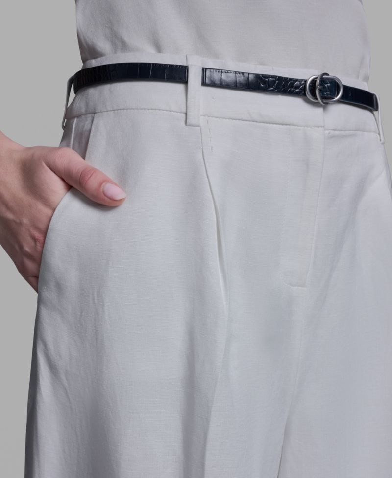 Women's High-Rise Wide-Leg Belted Pants