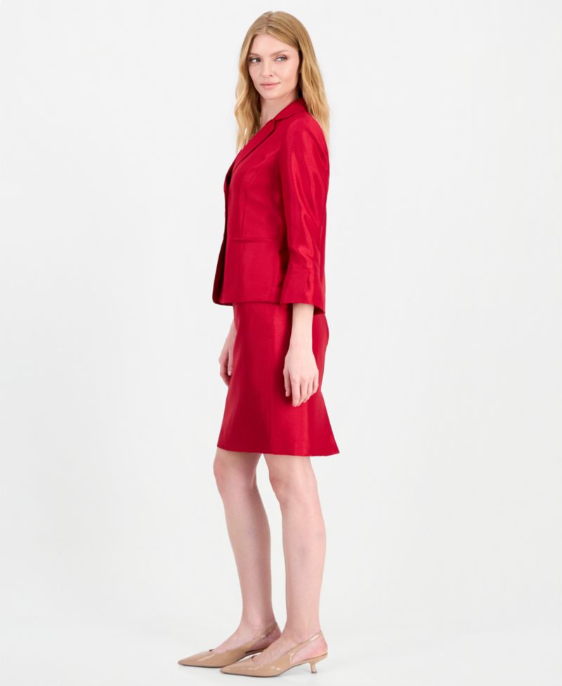 Women's Classic Fit Bell-Sleeve Pencil Jacket and Skirt, 2-Piece Set