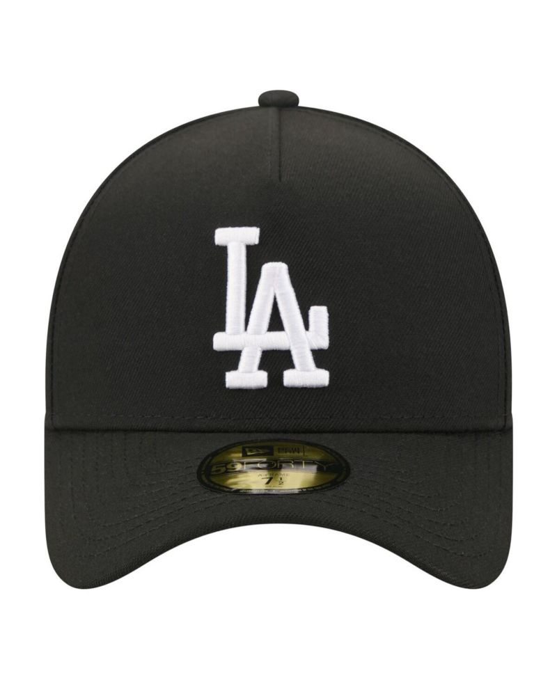 Men's Black Los Angeles Dodgers A-Frame 59FORTY Fitted Hat