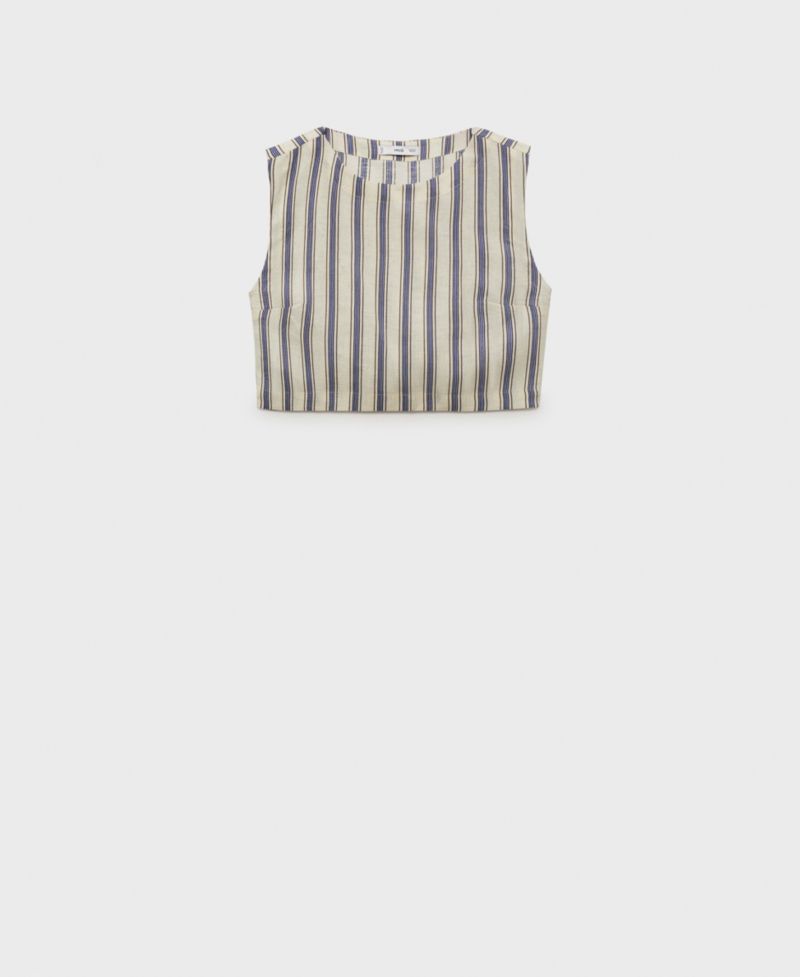 Women's Striped Linen Top