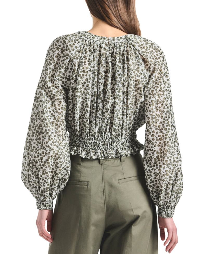 Women's Charlee Mini Clover Print Gathered Blouse