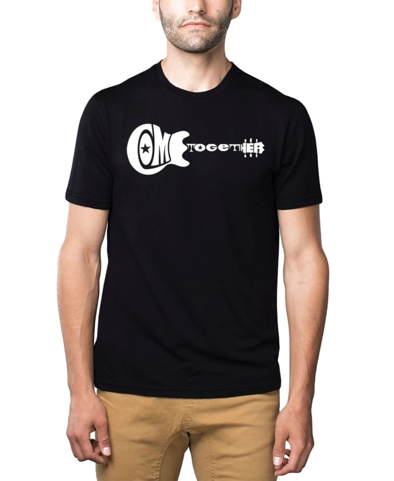 Men's Cotton/Poly Blend Word Art T-Shirt - Guitar Come Together