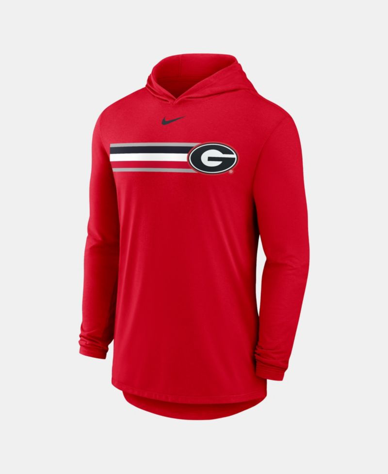 Men's Red Georgia Bulldogs Primetime Pattern Tri-Blend Dri-FIT Long Sleeve Hooded T-Shirt
