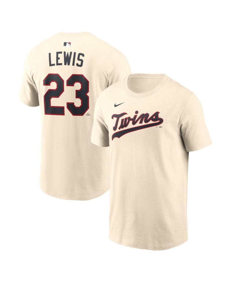 Men's Royce Lewis Cream Minnesota Twins 2026 Field of Dreams Name & Number T-Shirt