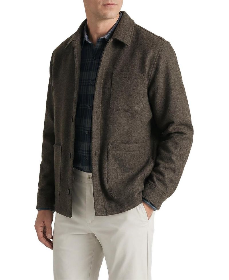 Men's Relaxed-Fit Wool-Like Shirt Jacket