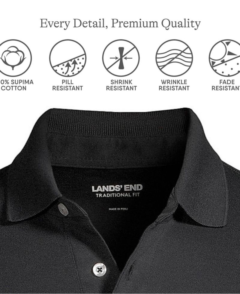 Men's Long Sleeve Cotton Supima Polo Shirt