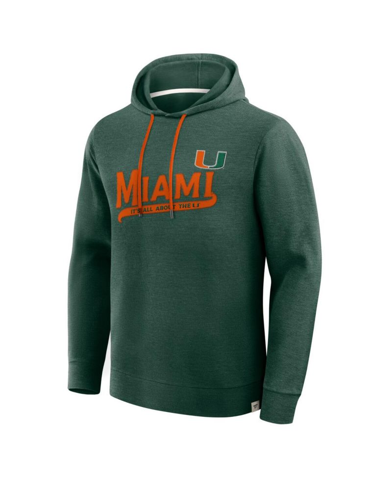 Men's Green Miami Hurricanes Hometown Premium Huddle Up Long Sleeve Hoodie T-Shirt