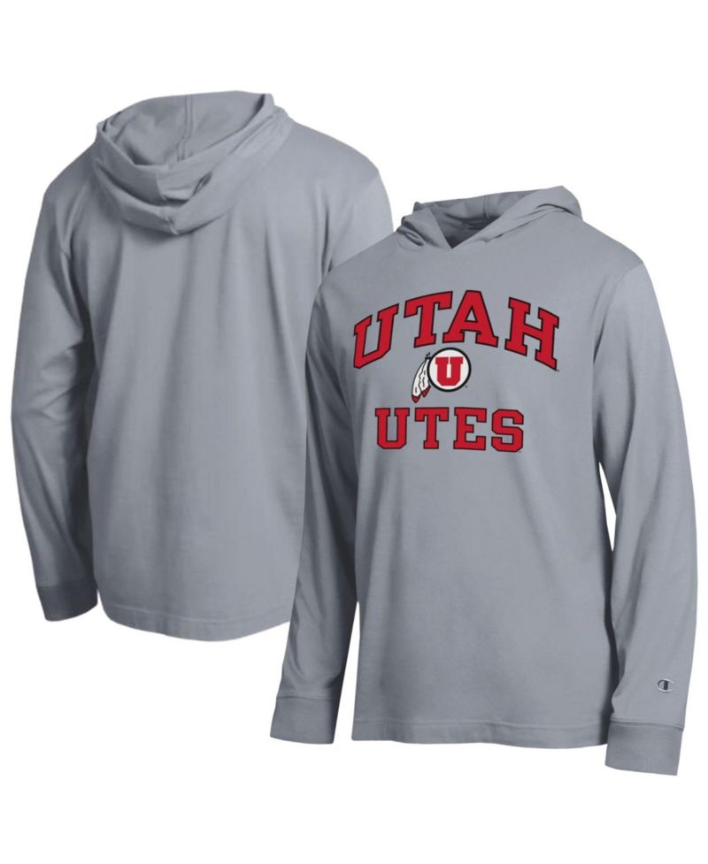 Men's Heather Gray Utah Utes High Motor All-Star Long Sleeve Hooded T-Shirt