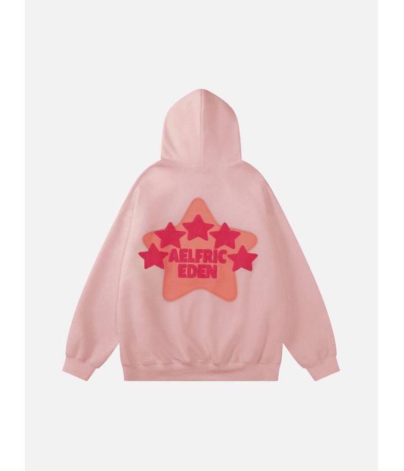 Women's Vintage Embroidery Eden Star Pullover Hoodie