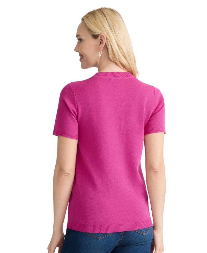 Women's Short Sleeve Crewneck Knit Top
