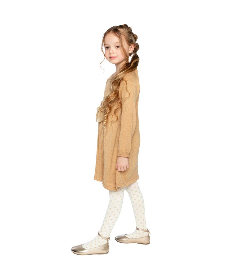 Little Girls Knitted Dress Cinnamon