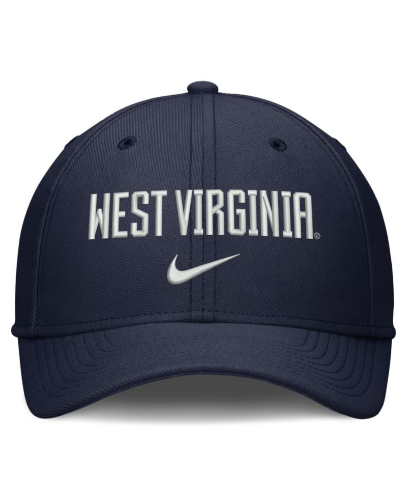 Men's Navy West Virginia Mountaineers Rise On-Field Swoosh Flex Dri-FIT Flex Hat