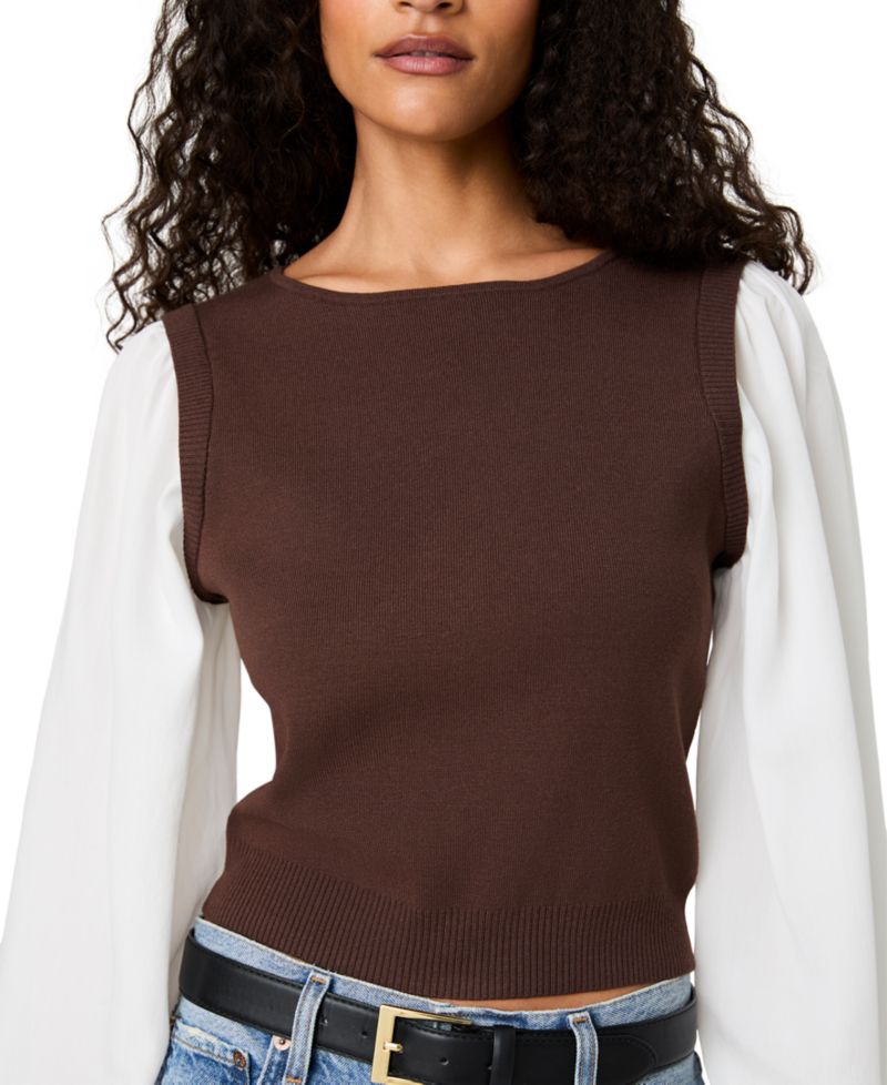 Women's Shirting Combo Long-Sleeve Top