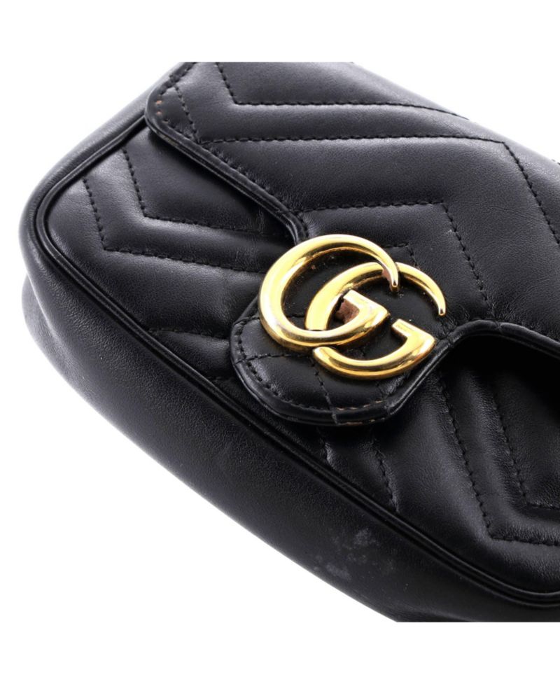 Super Mini GG Marmont Flap Bag Matelasse Leather