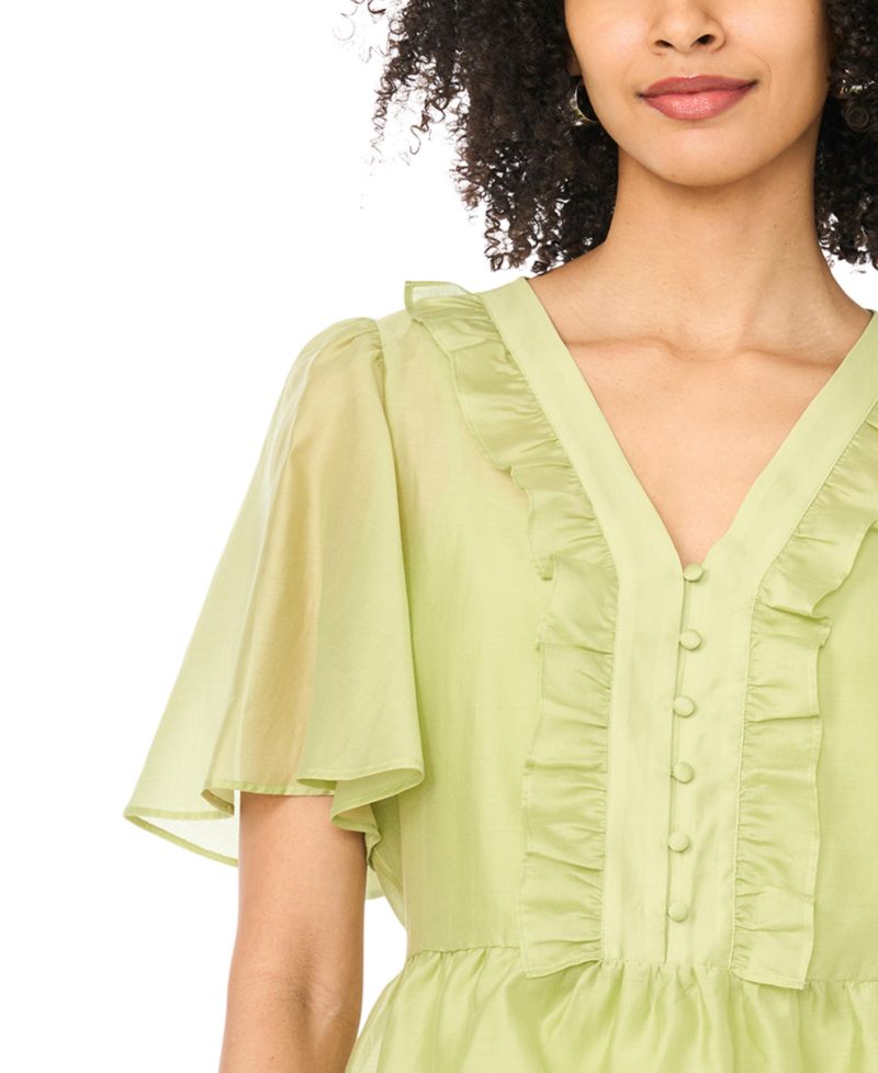 Women's Flutter-Sleeve V-Neck Top