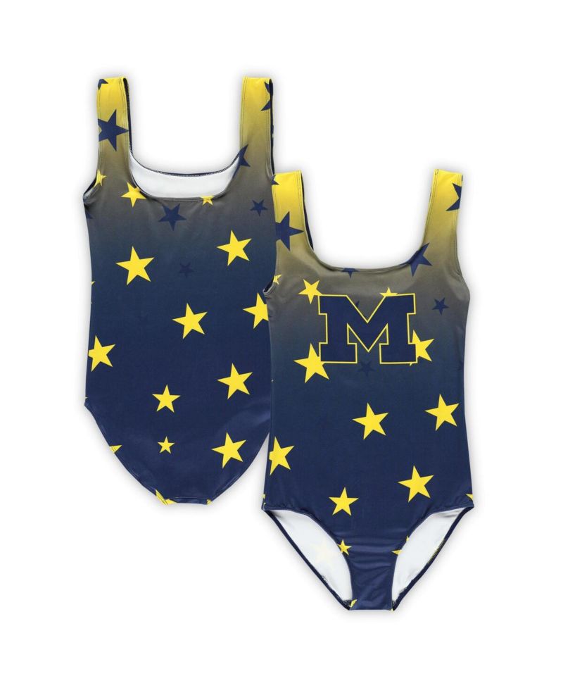 Big Boys and Girls Navy Michigan Wolverines Dance Leotard