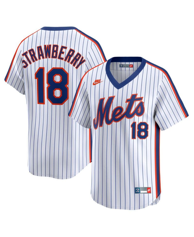 Men's Darryl Strawberry White New York Mets Throwback Cooperstown Collection Limited Jersey