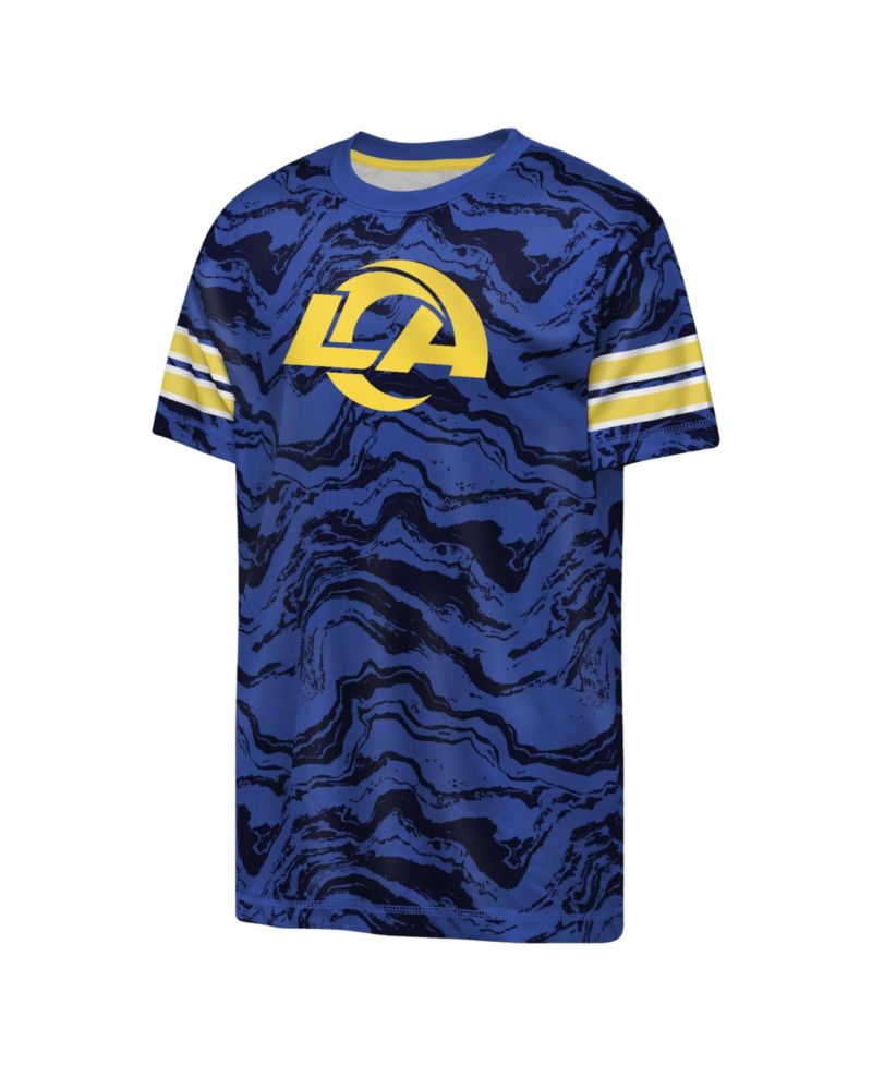 Big Boys and Girls Royal Los Angeles Rams Slant Route Performance T-Shirt