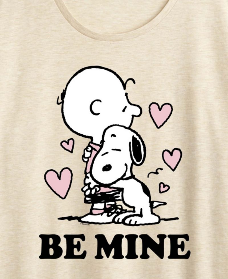 Women's Peanuts Snoopy And Charlie Be Mine Short-Sleeve Graphic T-Shirt