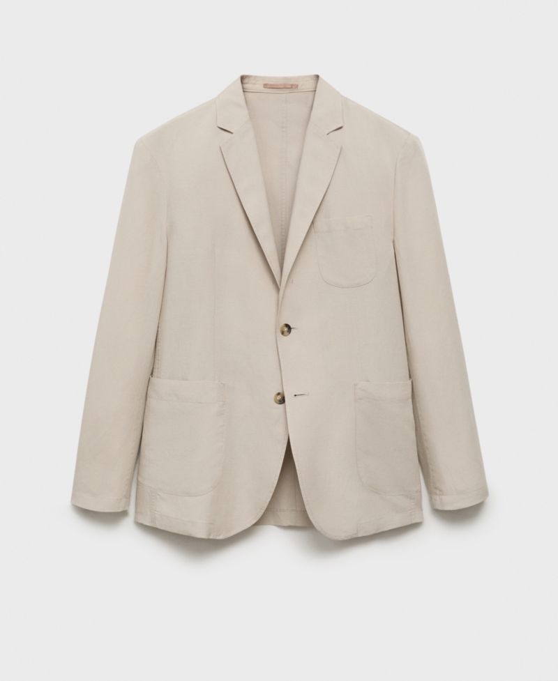 Men's Slim-Fit Linen Suit Blazer